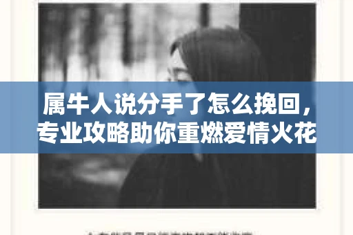 属牛人说分手了怎么挽回，专业攻略助你重燃爱情火花