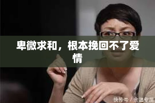 卑微求和，根本挽回不了爱情