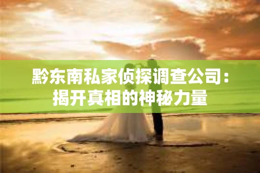 黔东南私家侦探调查公司：揭开真相的神秘力量