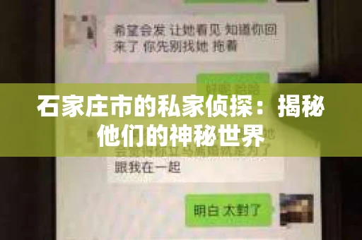 石家庄市的私家侦探：揭秘他们的神秘世界