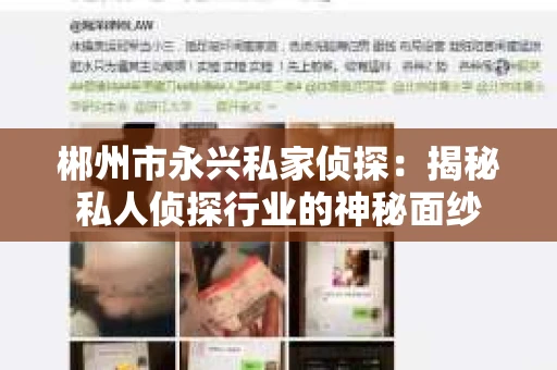 郴州市永兴私家侦探：揭秘私人侦探行业的神秘面纱