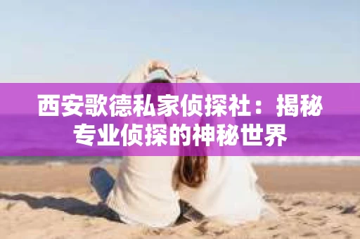 西安歌德私家侦探社：揭秘专业侦探的神秘世界