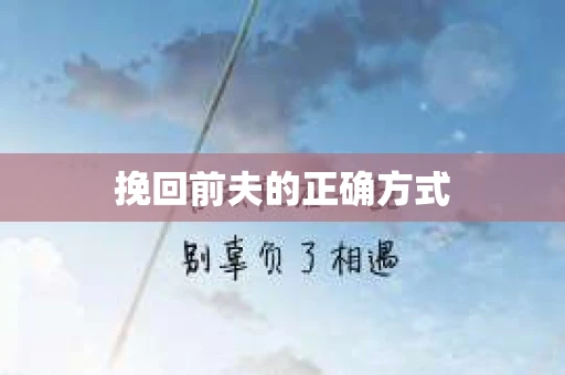 挽回前夫的正确方式