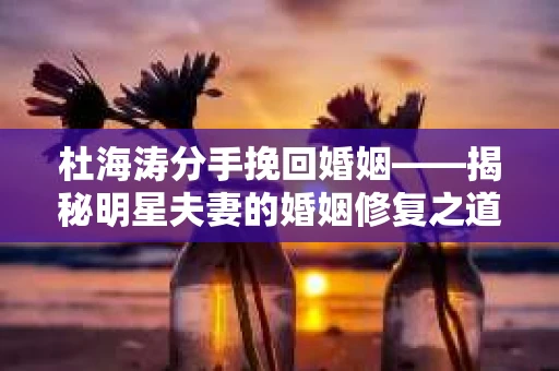 杜海涛分手挽回婚姻——揭秘明星夫妻的婚姻修复之道